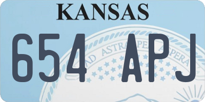 KS license plate 654APJ