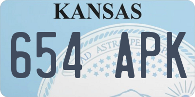 KS license plate 654APK