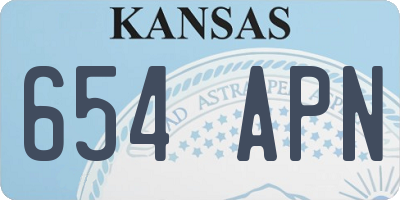 KS license plate 654APN