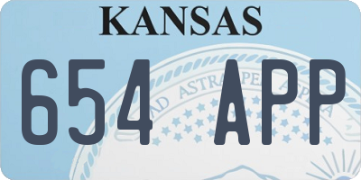 KS license plate 654APP