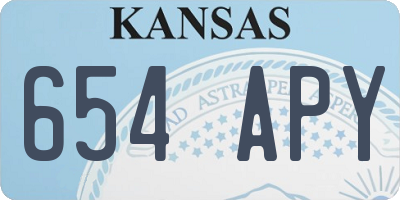 KS license plate 654APY