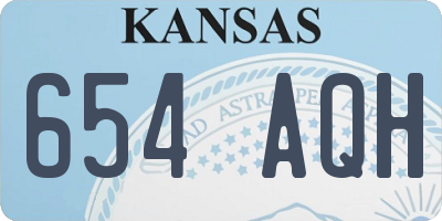 KS license plate 654AQH
