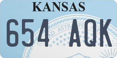 KS license plate 654AQK