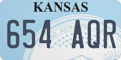 KS license plate 654AQR