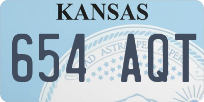 KS license plate 654AQT