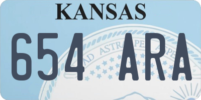 KS license plate 654ARA