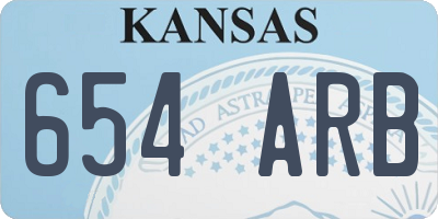 KS license plate 654ARB