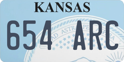KS license plate 654ARC