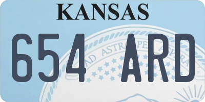 KS license plate 654ARD