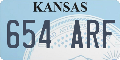 KS license plate 654ARF