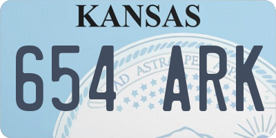 KS license plate 654ARK