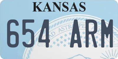 KS license plate 654ARM