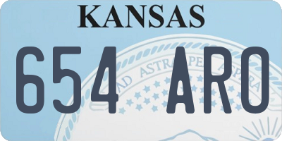 KS license plate 654ARO