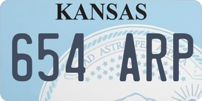 KS license plate 654ARP