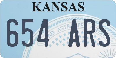 KS license plate 654ARS
