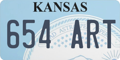 KS license plate 654ART