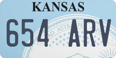 KS license plate 654ARV