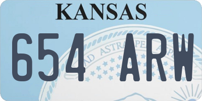 KS license plate 654ARW