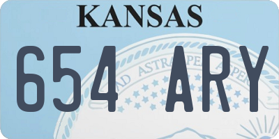 KS license plate 654ARY