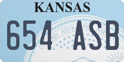 KS license plate 654ASB
