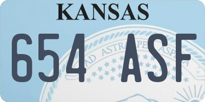 KS license plate 654ASF