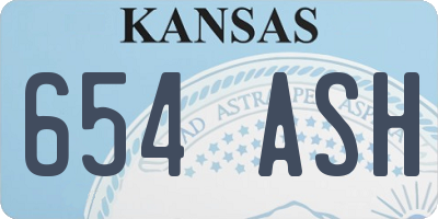 KS license plate 654ASH