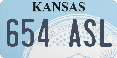 KS license plate 654ASL