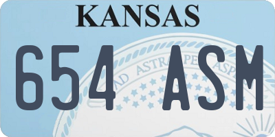 KS license plate 654ASM