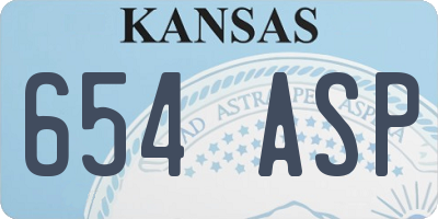 KS license plate 654ASP