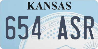 KS license plate 654ASR