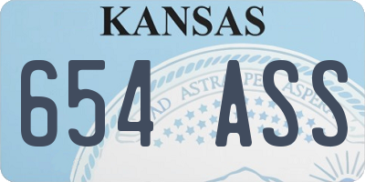 KS license plate 654ASS
