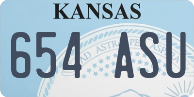 KS license plate 654ASU