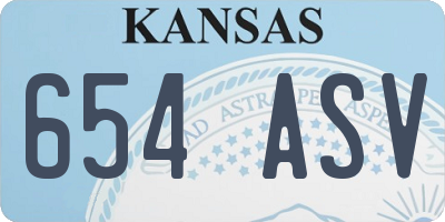 KS license plate 654ASV