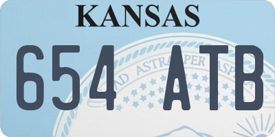 KS license plate 654ATB