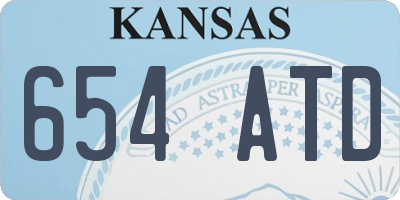 KS license plate 654ATD