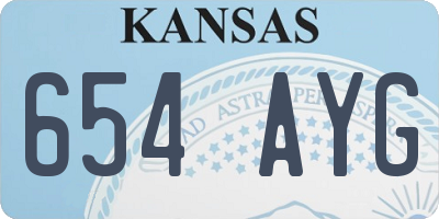 KS license plate 654AYG