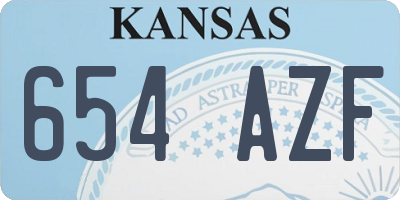 KS license plate 654AZF