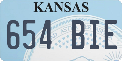 KS license plate 654BIE