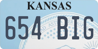 KS license plate 654BIG