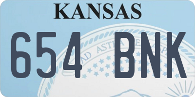 KS license plate 654BNK