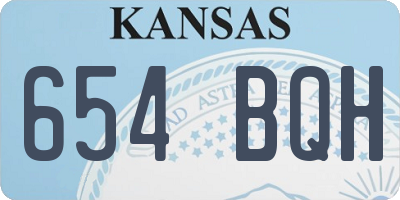 KS license plate 654BQH