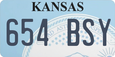 KS license plate 654BSY