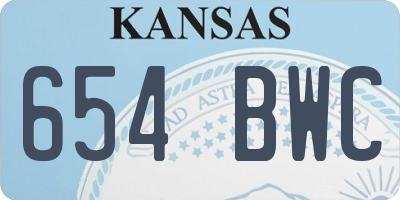 KS license plate 654BWC