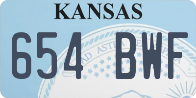 KS license plate 654BWF