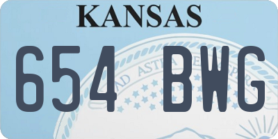 KS license plate 654BWG