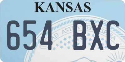 KS license plate 654BXC