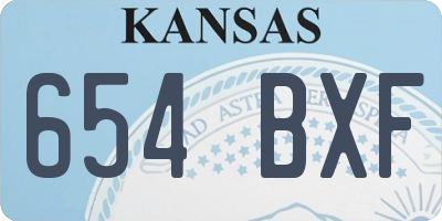 KS license plate 654BXF