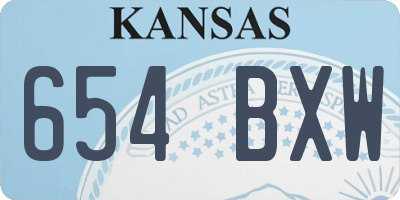KS license plate 654BXW