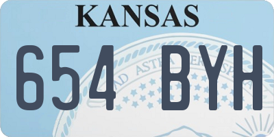 KS license plate 654BYH