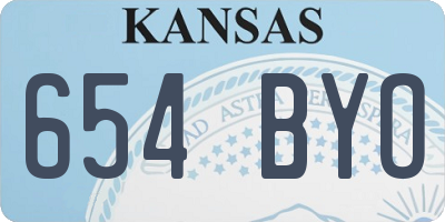 KS license plate 654BYO